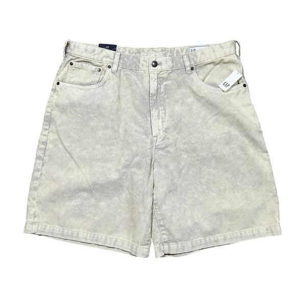 NWT Gap Corduroy Washed Beige Relaxed Fit Shorts 36 - Picture 1 of 4
